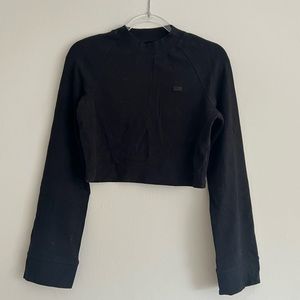 KITH black crop top with bell sleeves with KITH logo